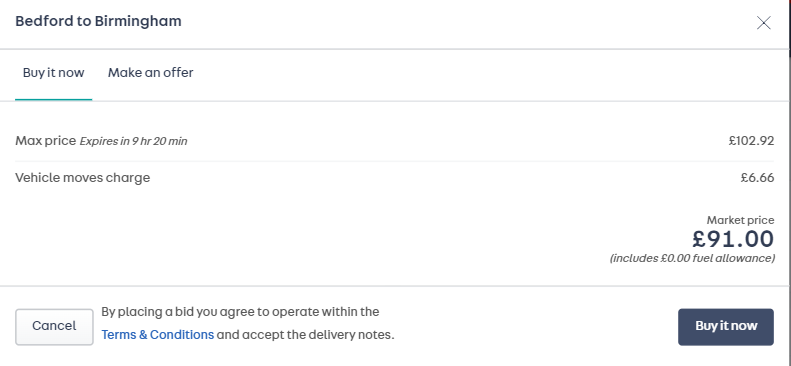 the pop up when you seelct 'make an offer'. it includes detials of the offer and a button saying 'buy it now' at the bottom right.