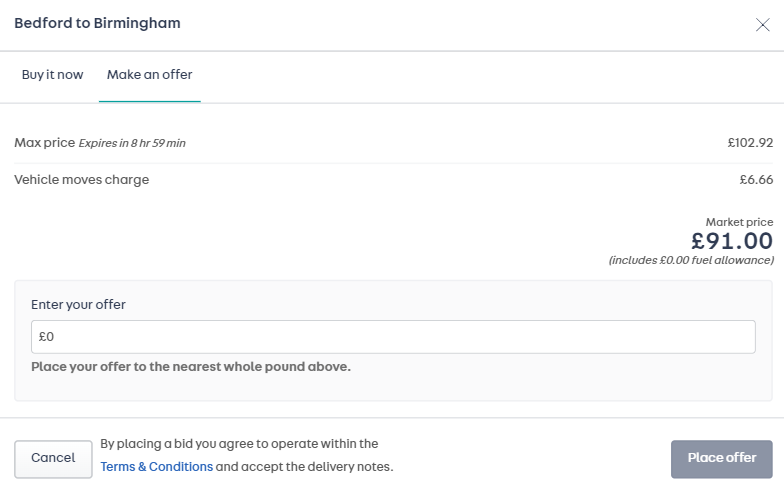 the pop up for making an offer. There is a section under 'enter your offer' for you to type your offer. The select 'place offer' in the bottom right when complete.