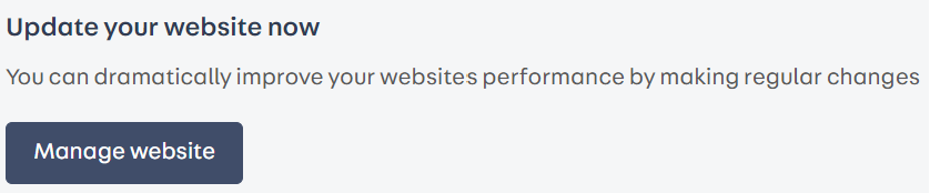 a screenshot of Portal inside 'My Website' there is a button that says 'Manage Website'
