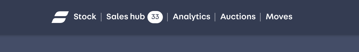 A screenshot showing the tab to access the Sales Hub page within Portal