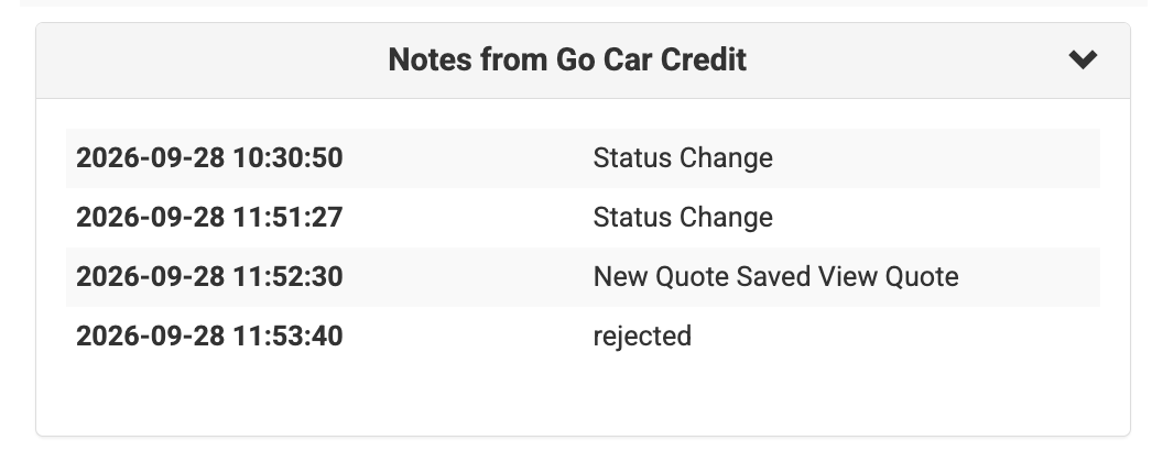Screenshot showing the notes section