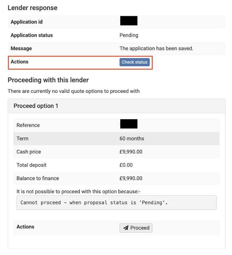 Screenshot showing where the 'Check status' button is on the activity feed